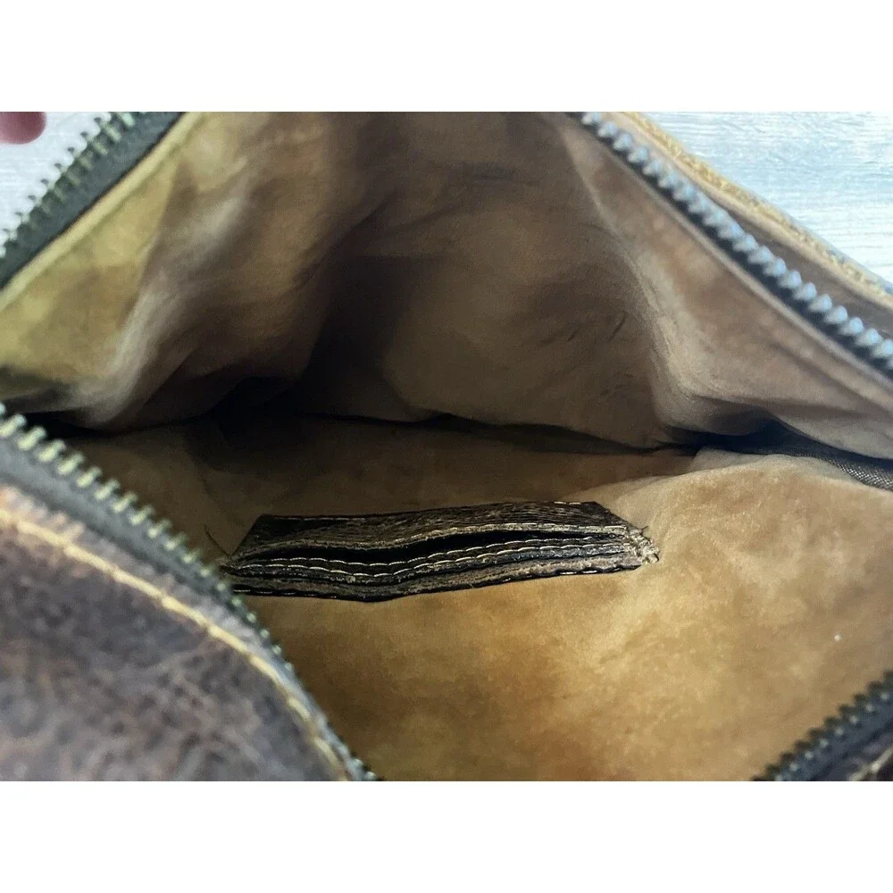 Patricia Nash Crossbody Bag Purse Italian Leather Chestnut Brown